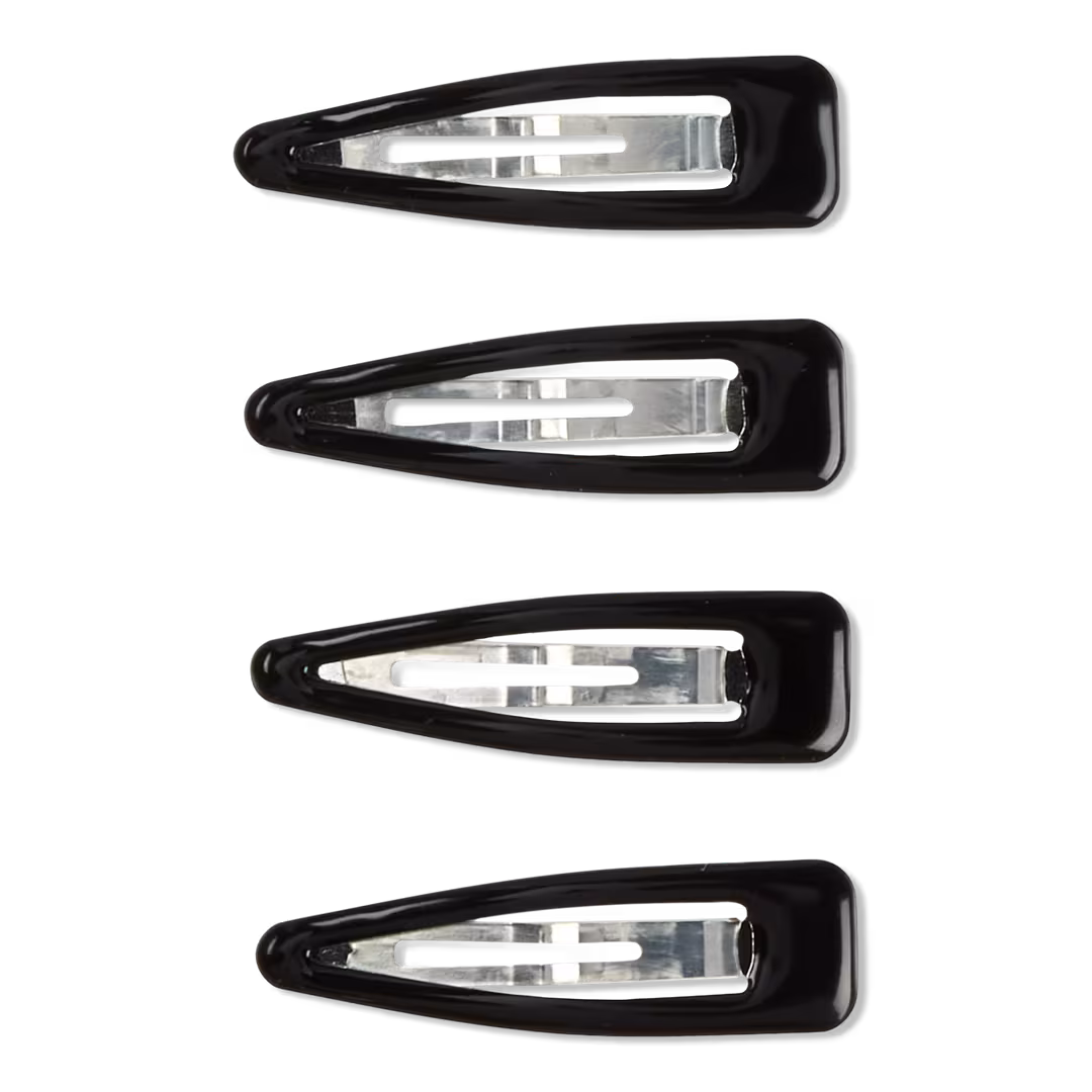 Conair Accessories  No-Slip Grip Black Enamel Snap Clips