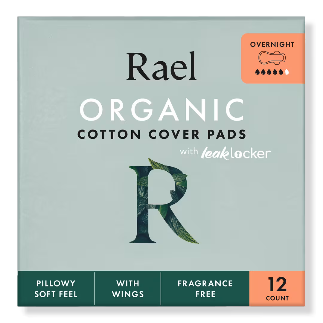 Rael  Overnight Organic Cotton Cover Pads With Wings