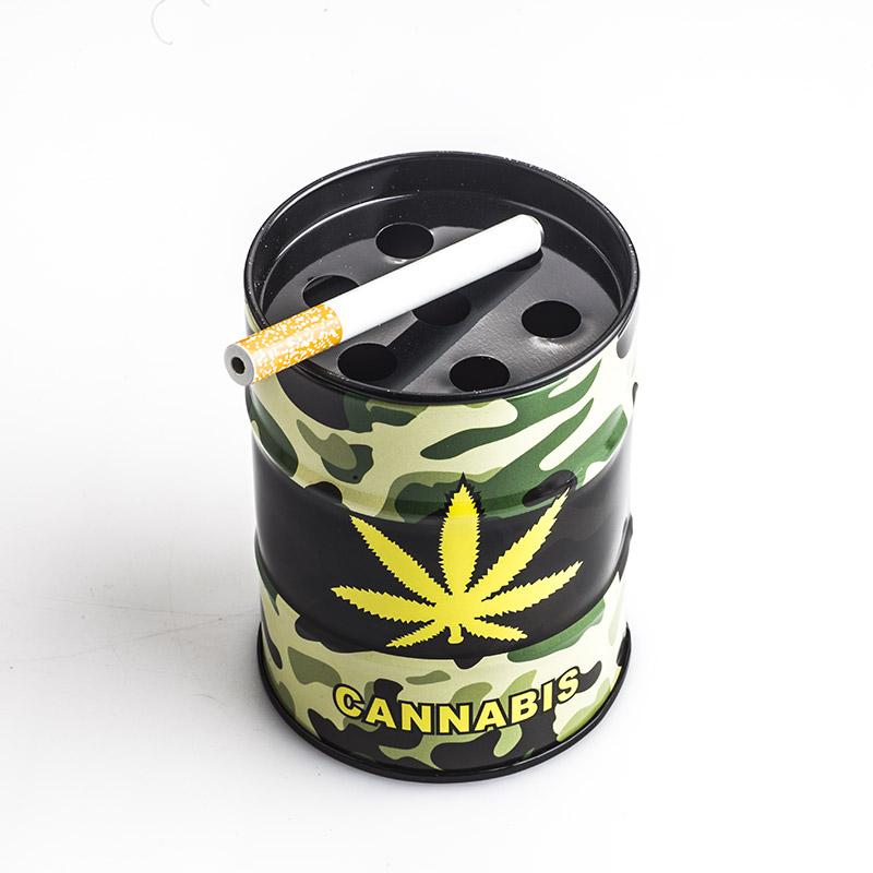 Oil Drum Shaped Tin Ashtray (Random Pattern)
