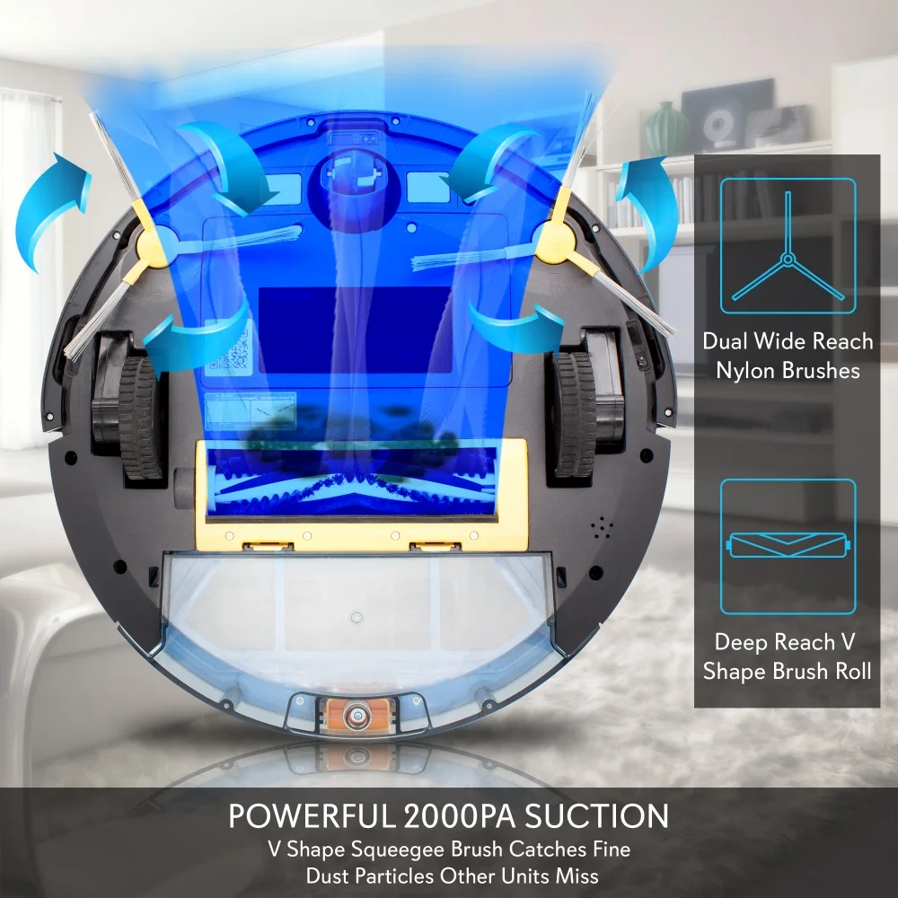 Pure Clean PUCRC660 - Smart Robot Vacuum Cleaner - Robot Cleaning Vacuum with Downloadable App and Remote Control