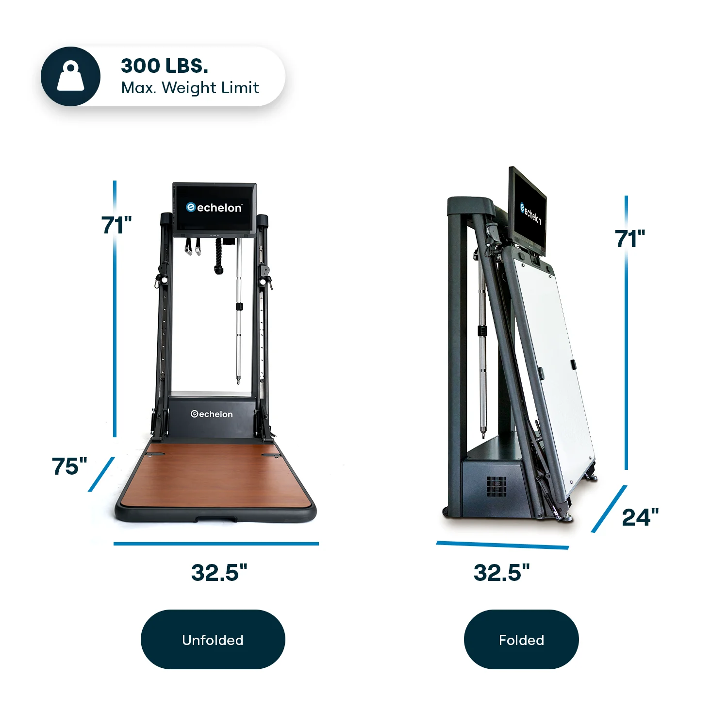 Echelon Strength+ Smart Gym, 24" HD Touchscreen, 110 LB Digital Resistance, Mirror Design