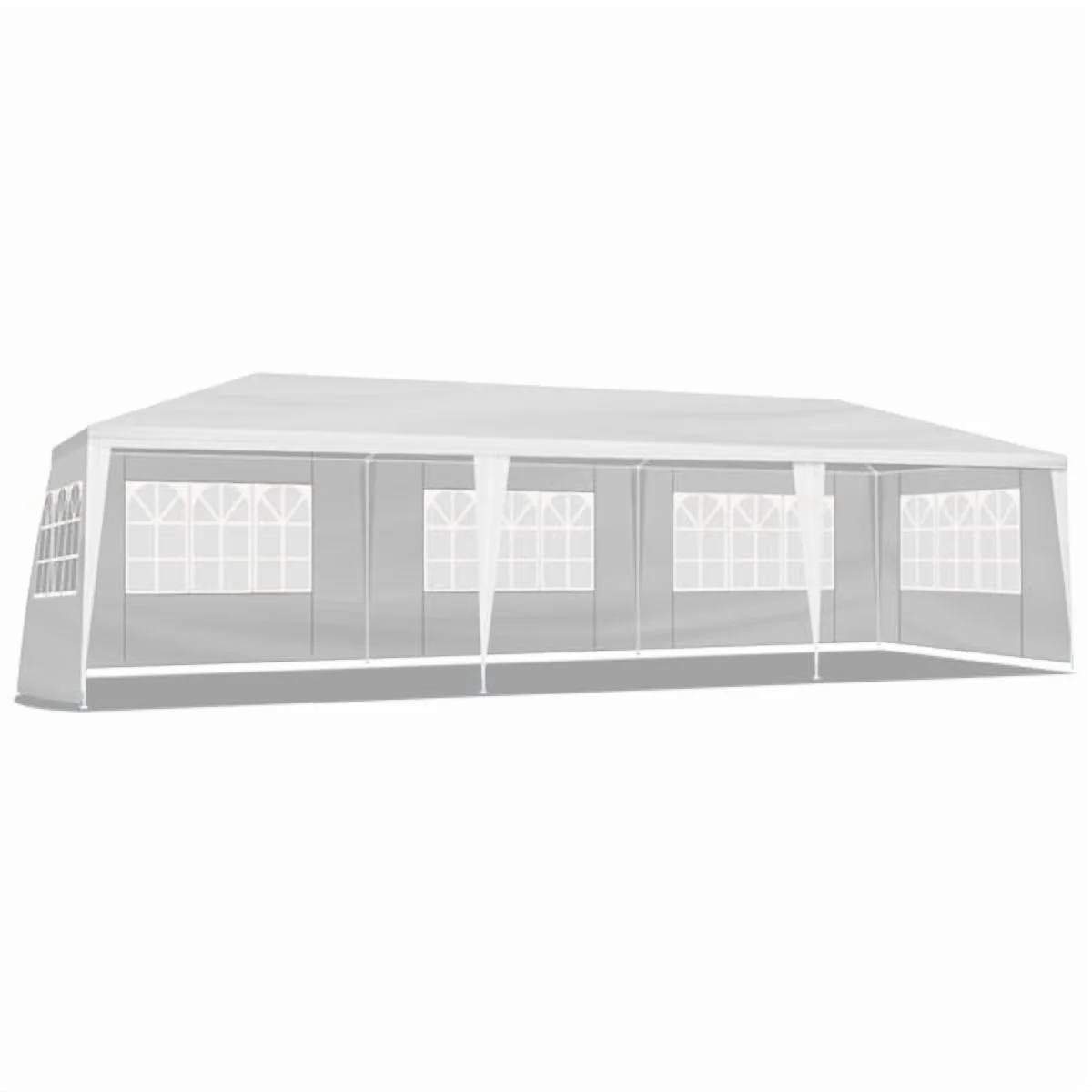 10'x30' Outdoor Party Tent with 8 Removable Sidewalls, Waterproof Canopy Patio Wedding Gazebo, White