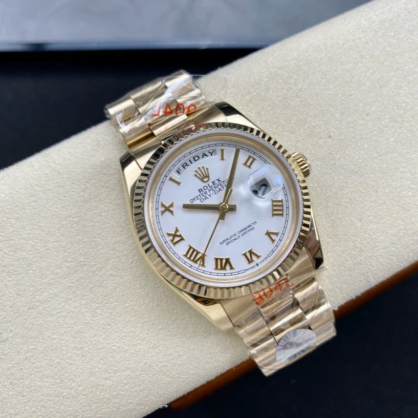Rolex Watch DAY-DATE 36MM GOLD CASE WHITE DIAL