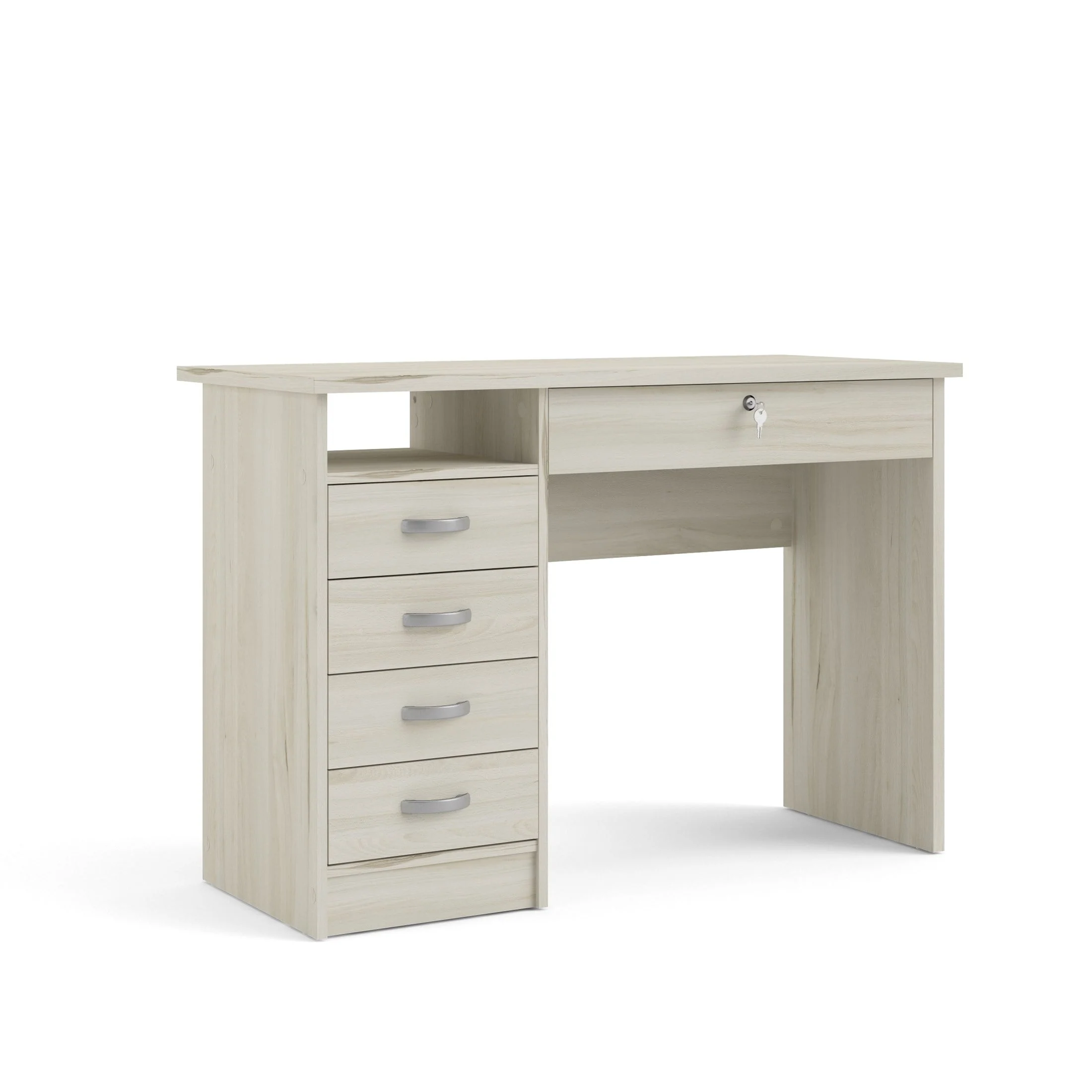 Walden Desk with 5 Drawers, Light Woodgrain color