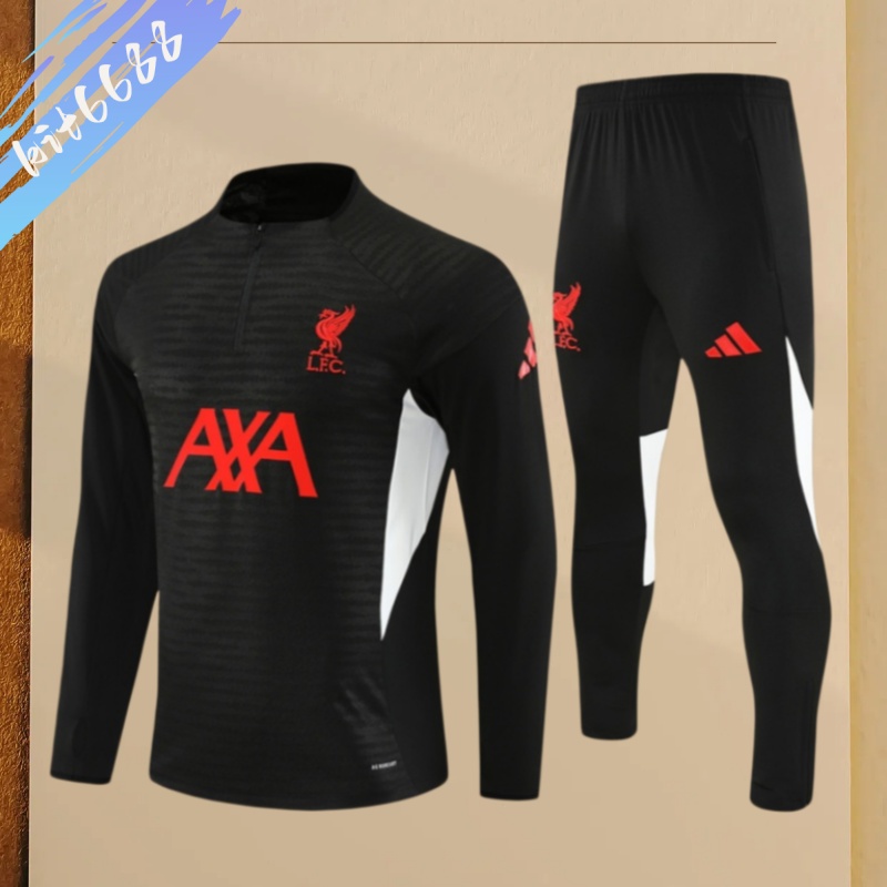 25/26 Liverpool Black【 Half Zip Training Kit (Adult Kids Kit)