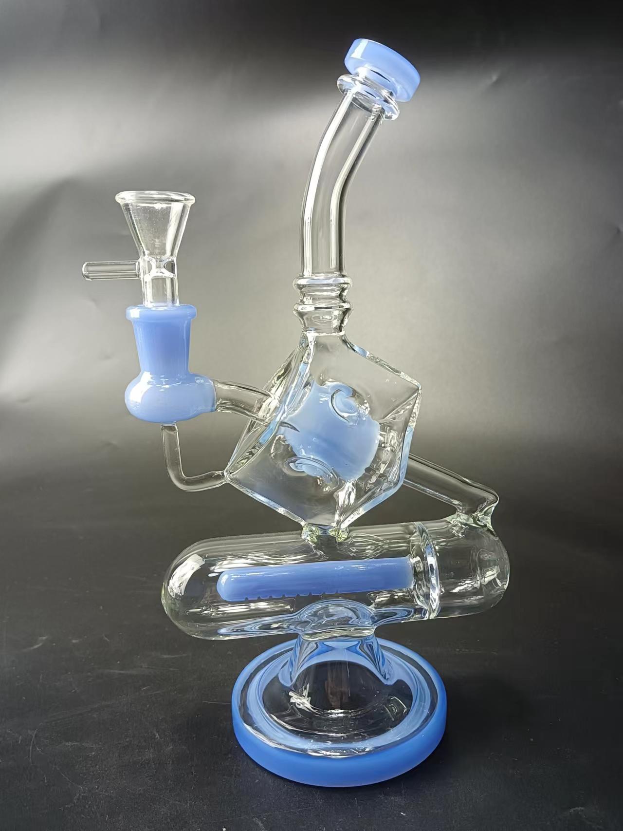 9 Cube Glass Recycler Dab Rig