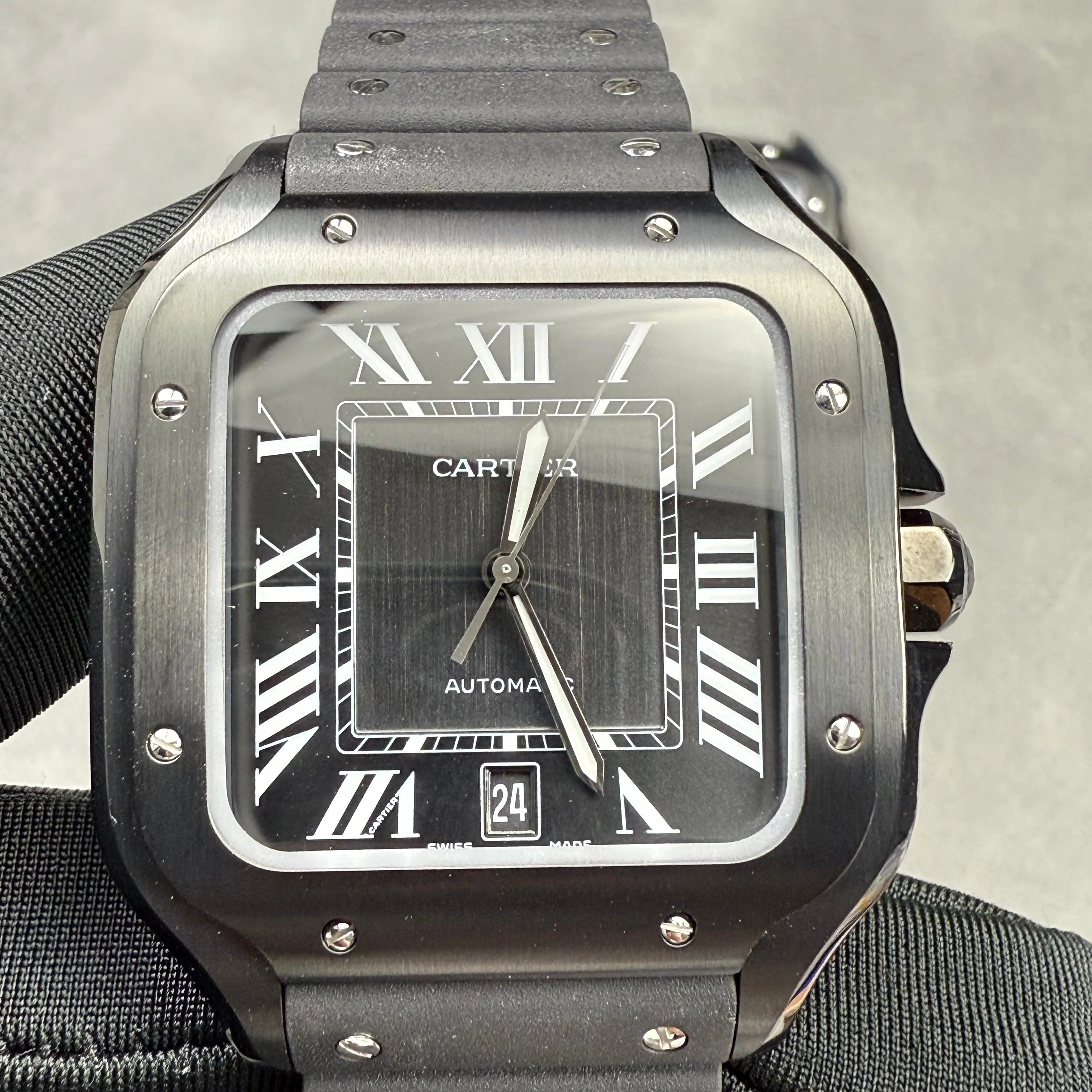 Cartier Watch Men Santos 39.8mm Black Rubber