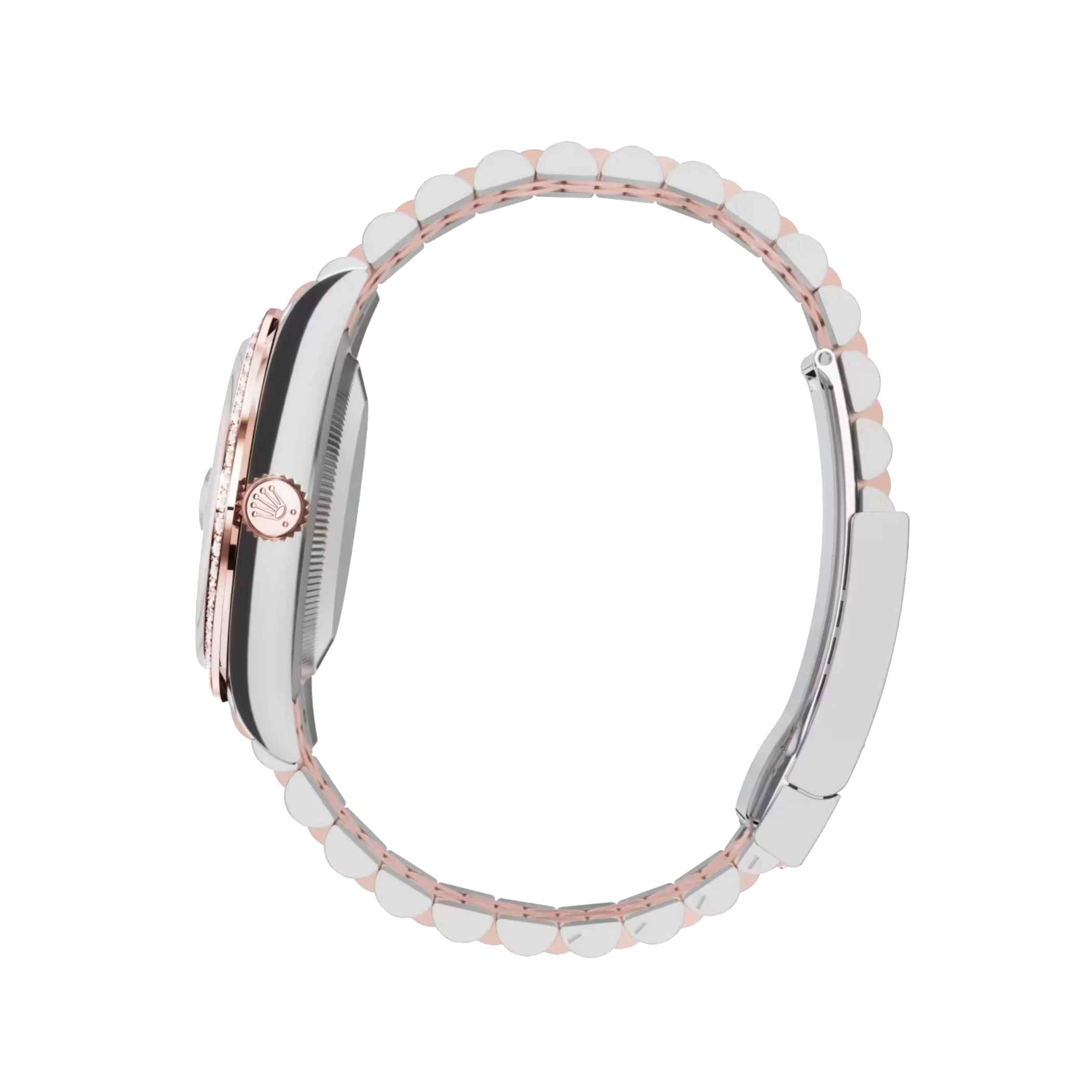 Datejust: Everose gold, silver floral-motif, diamond-set, m278381rbr-0032