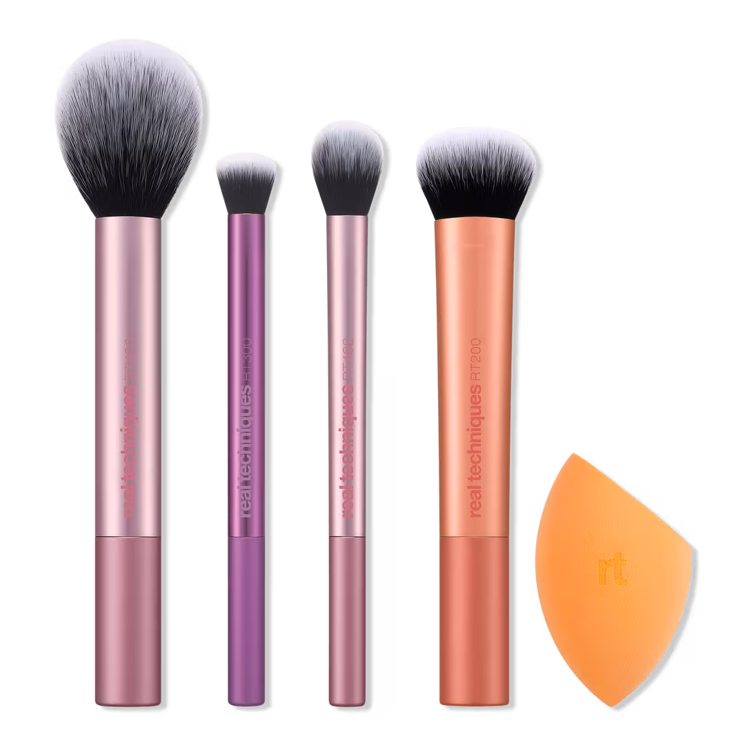 Real Techniques  Everyday Essentials Makeup Brushes & Sponge Set