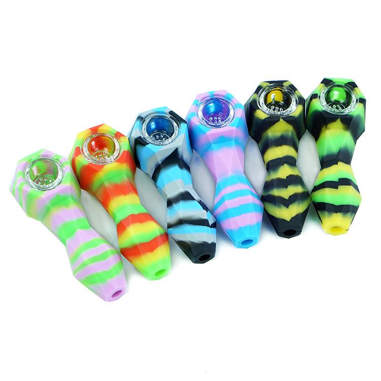 Diamond Cut Silicone Spoon Pipe