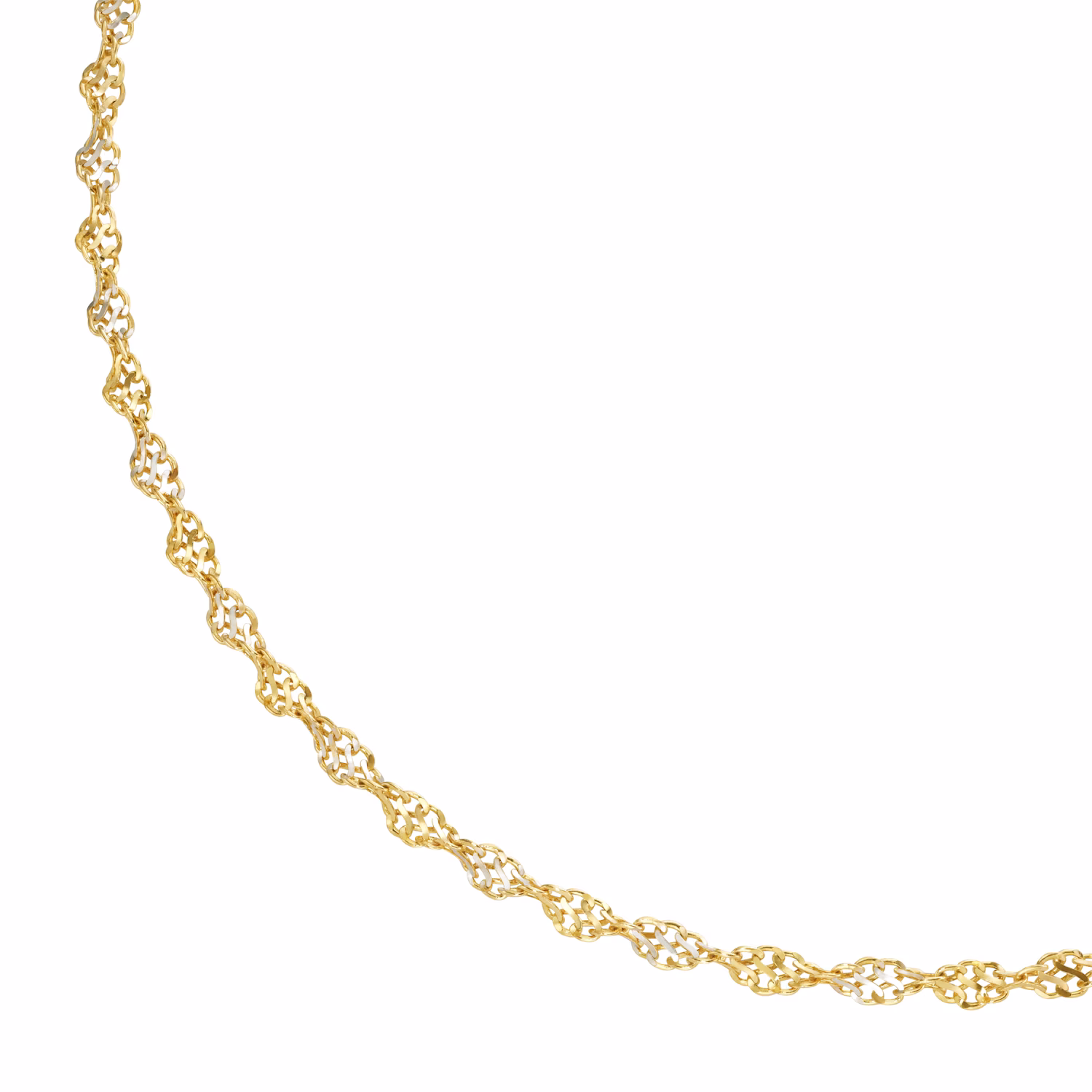 Kette Singapurkette bicolor, Gelbgold 375