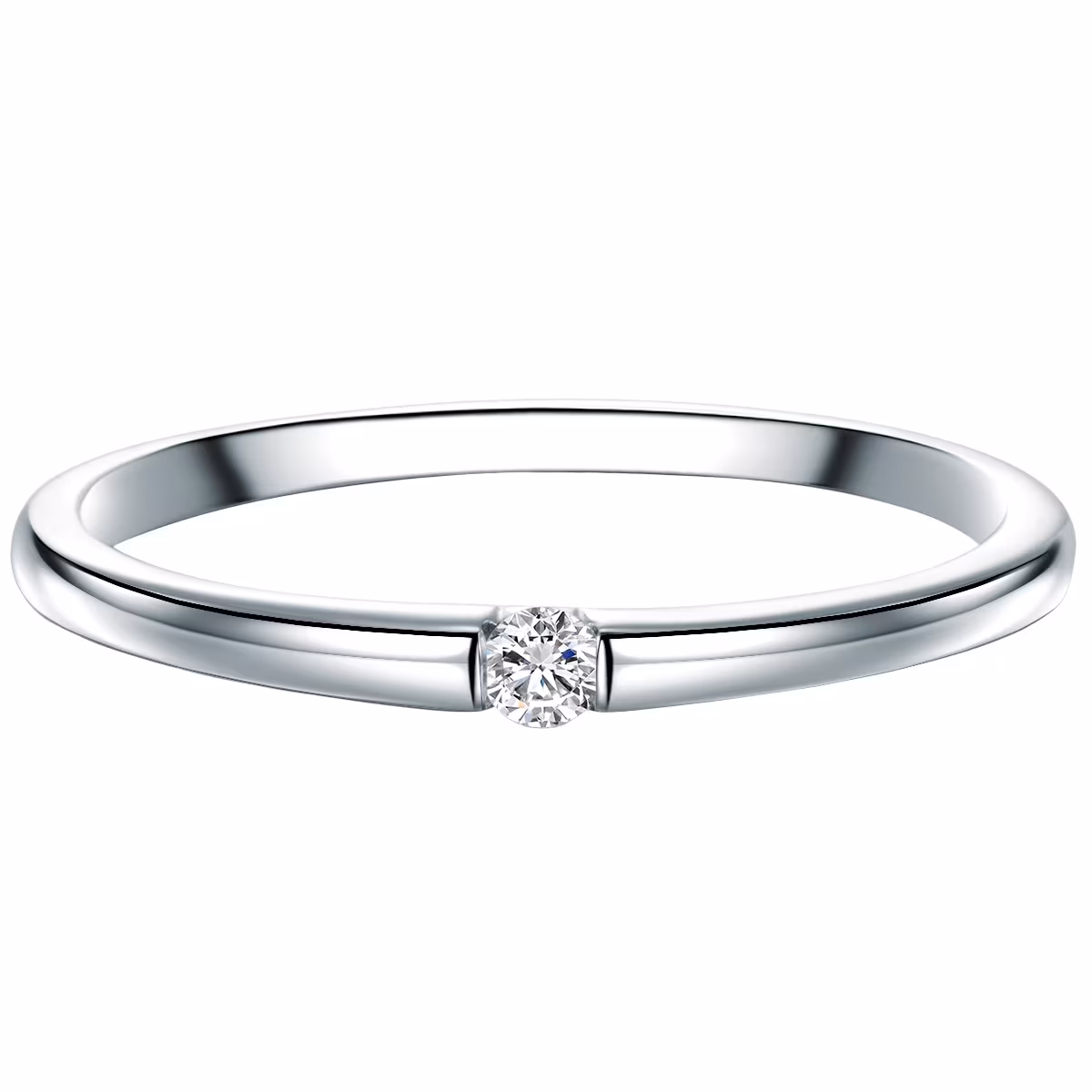 Diamant-Ring aus Sterling Silber in silber mit Diamant