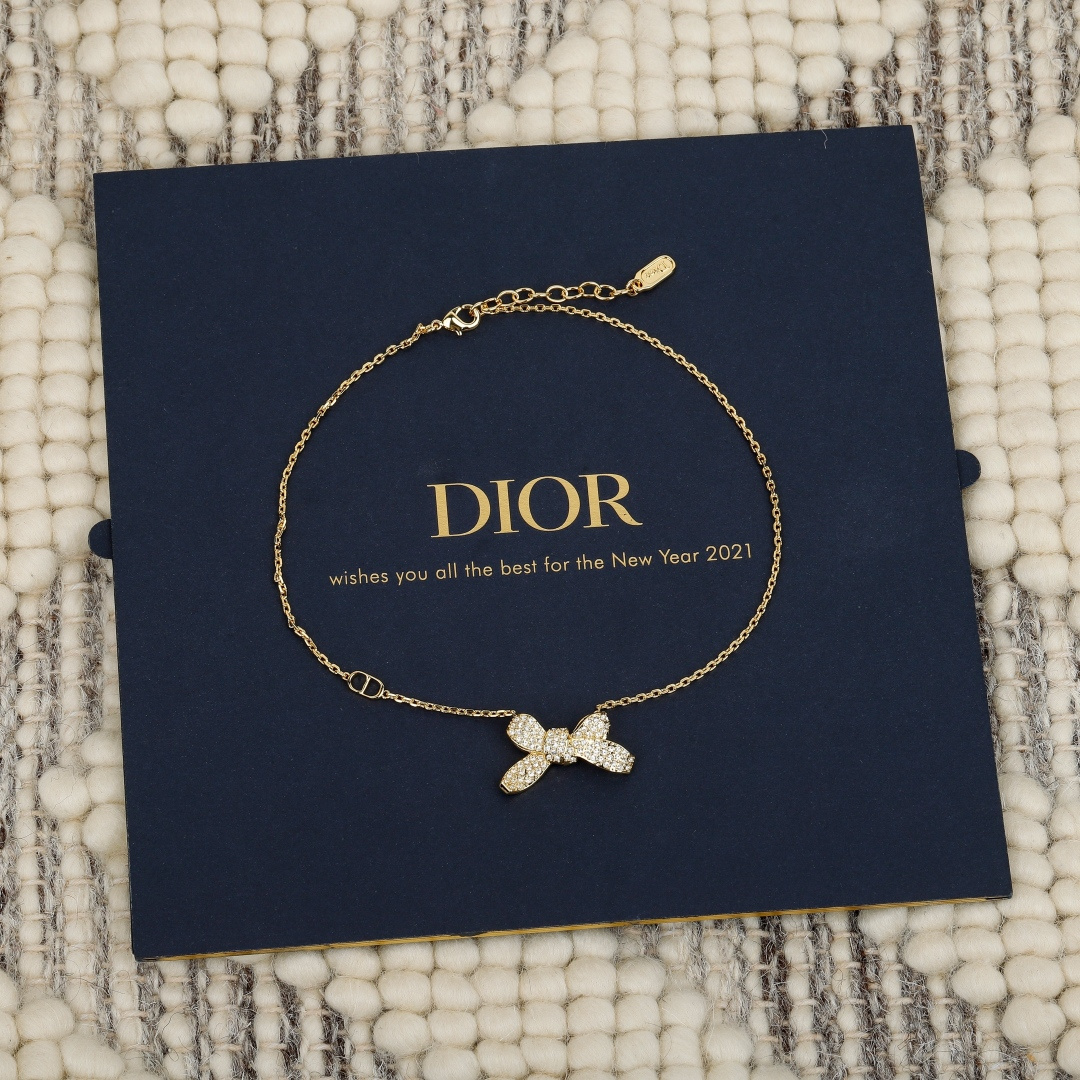 Dior Bow CD Necklace
