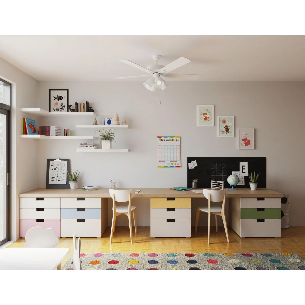 AirPro 52 in. White 5-Blade AC Motor Ceiling Fan with Light