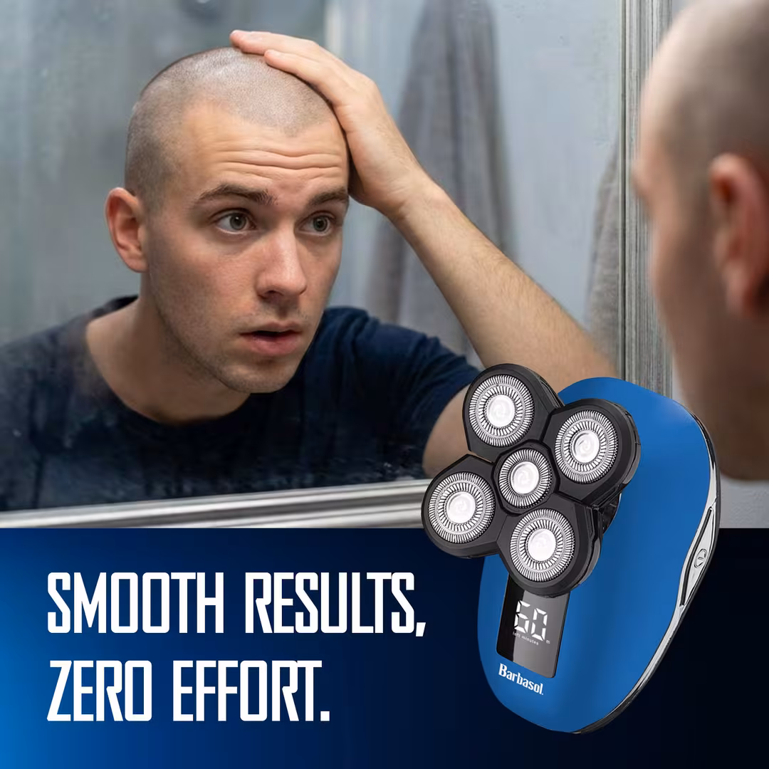 Barbasol Shaving  Wet & Dry 5-Head Electric Shaver with LCD & Brush