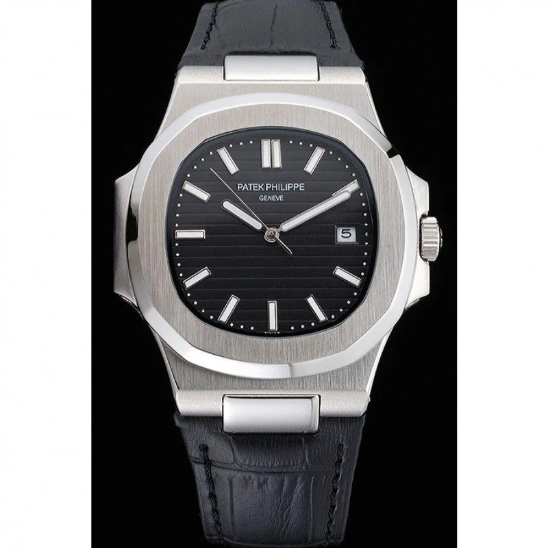 Replica Nautilus 5711G-001 Patek Philippe Dial Black 40 mm, Stainless Steel