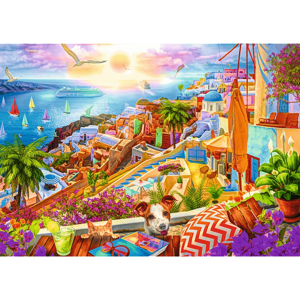 Puzzle Premium Plus Quality 1000 El. Tea Time: Z Wizytą Na Santorini