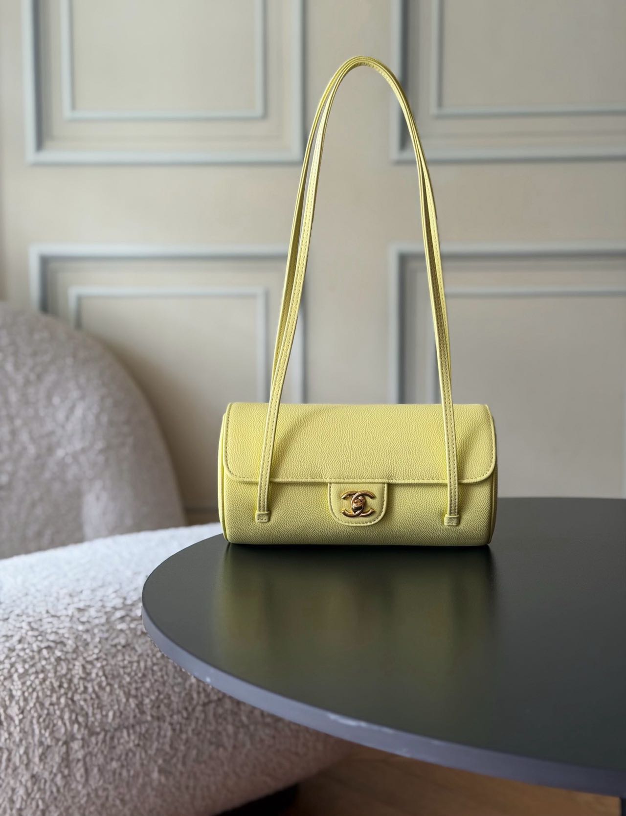 Chanel Preppy Coco 26P Cylindrical Bowling Bag