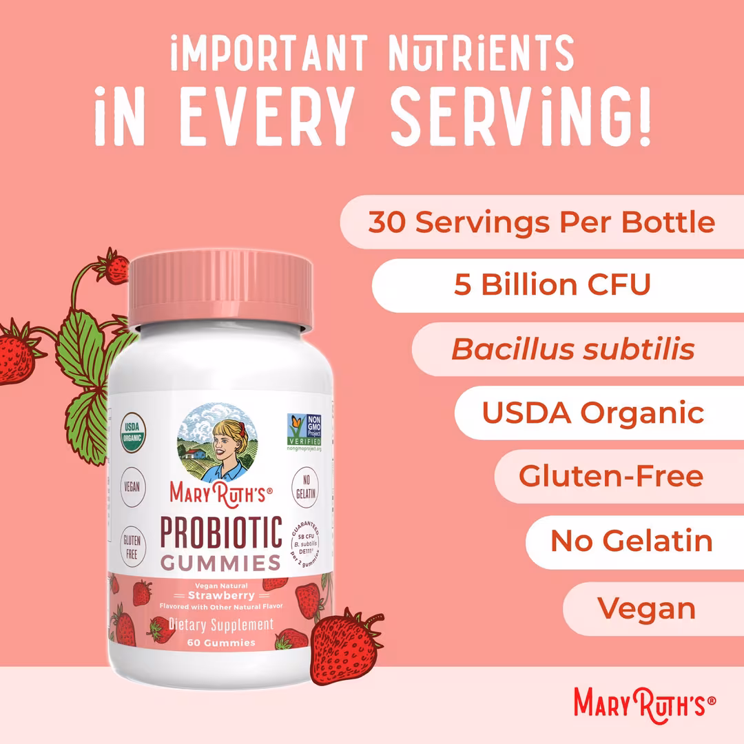 MaryRuth's  Organic Probiotic Gummies Strawberry