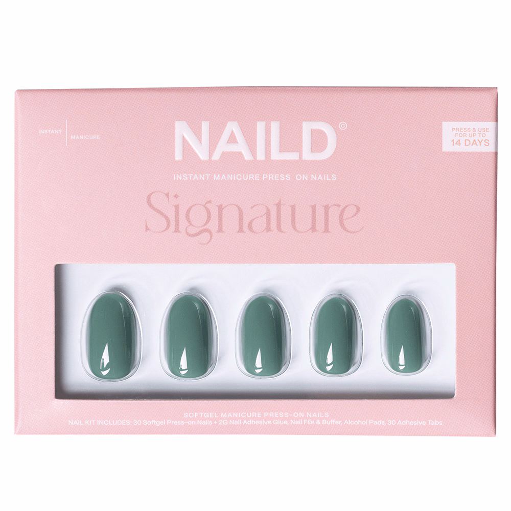 Green #1 round Softgel Press On Nails