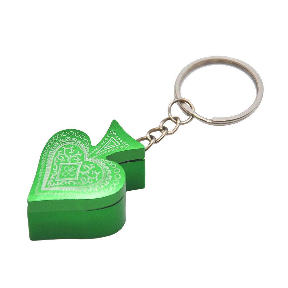 Key chain Metallic Hearts Poker Portable Pipe(2 Color)