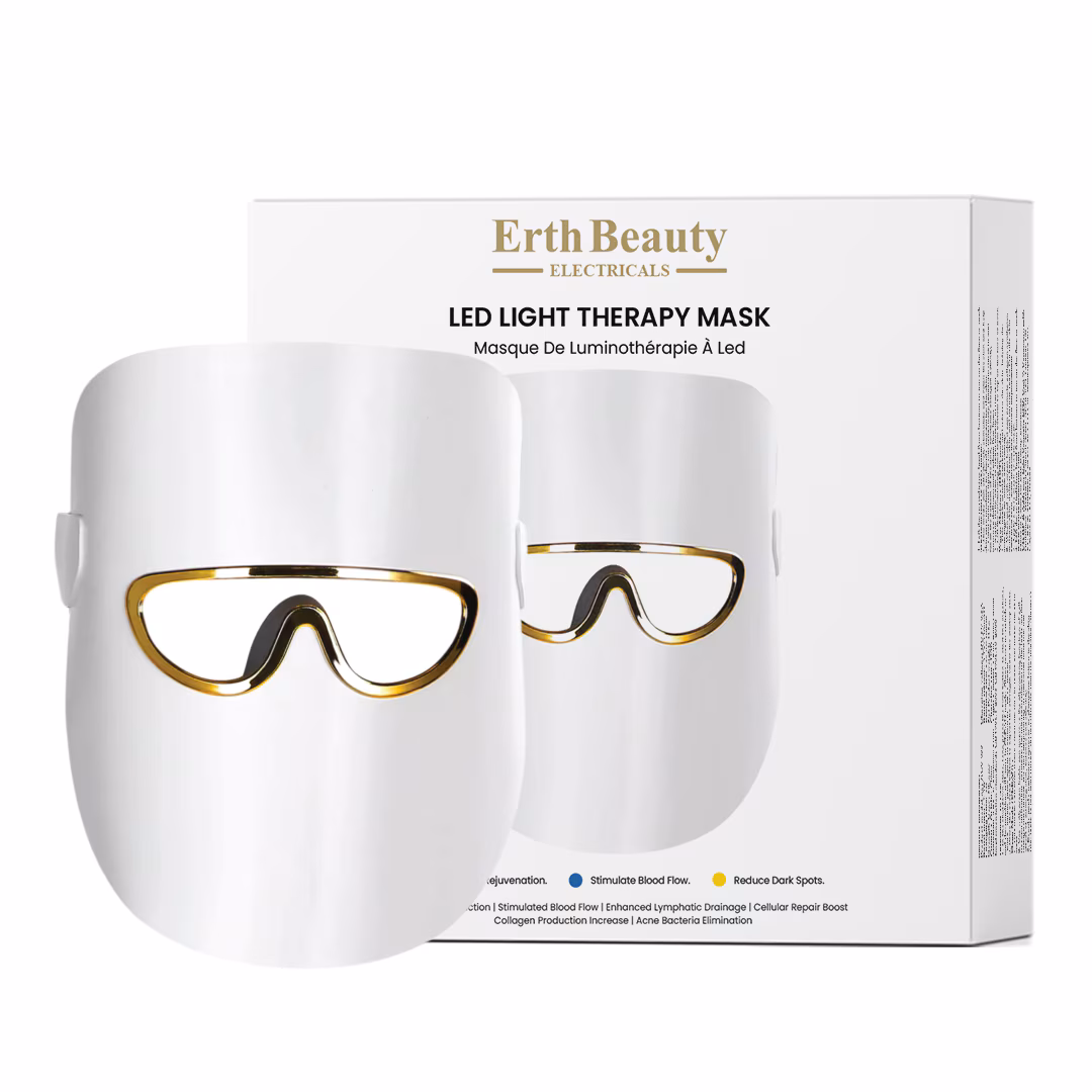 LED-Lichttherapie-Maske mit 3 Farbmodi – Weiß