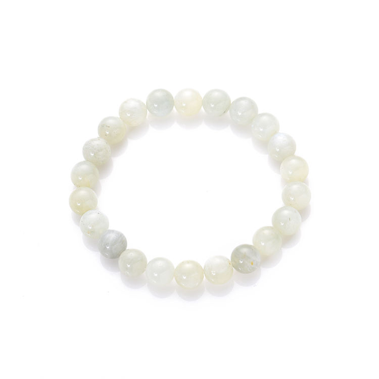 SER5-Moonstone Beaded Bracelet with Buddha Charm