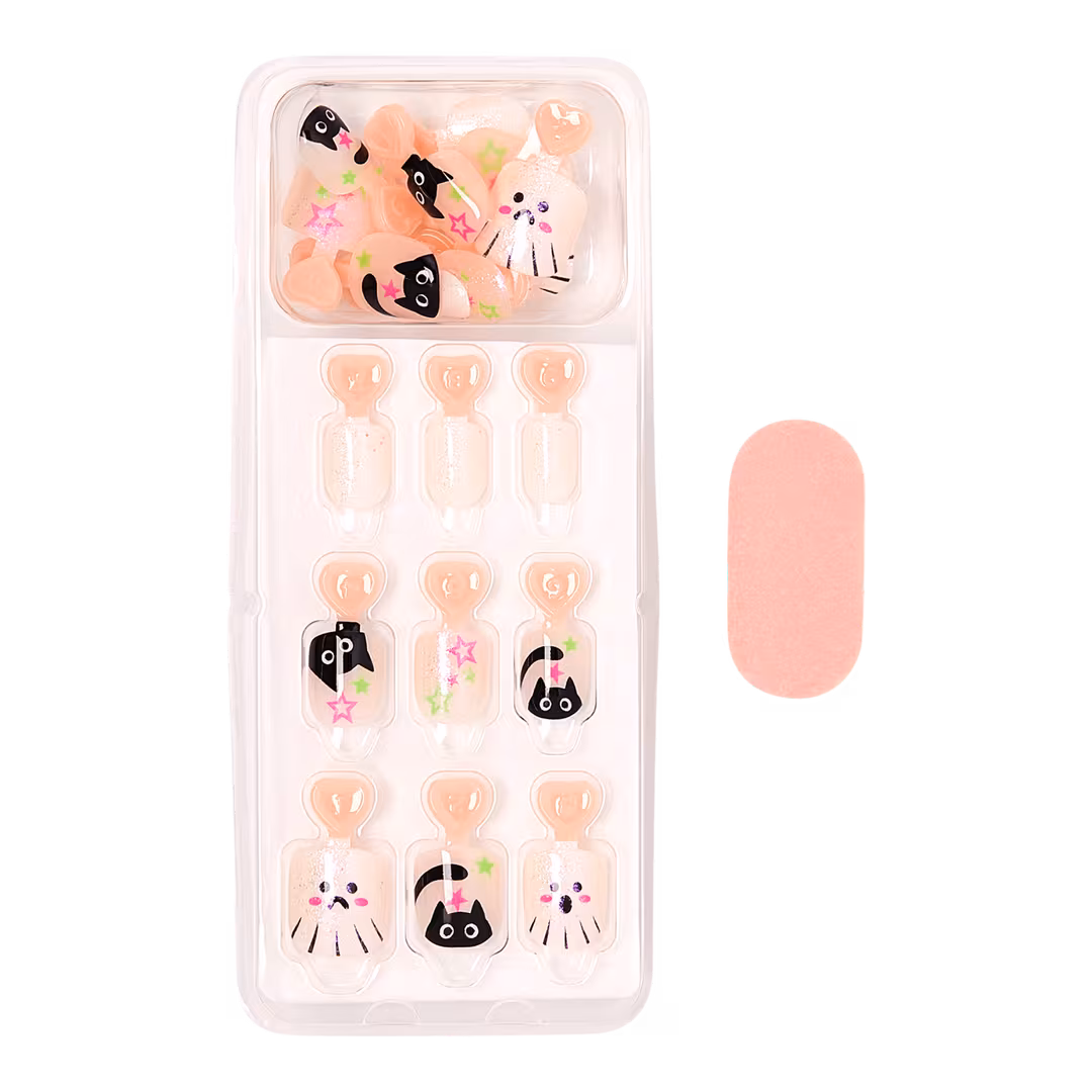 Kiss  Impress Mini Short Squoval Press On Nails for Kids, Tricky