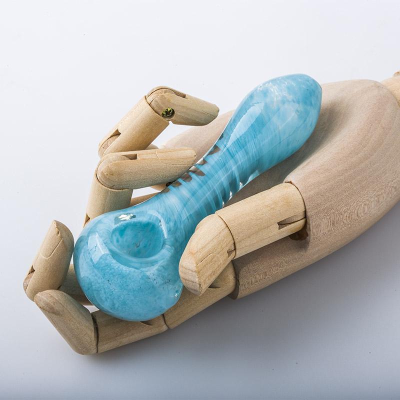 Blue Spiral Pattern Glass Pipe