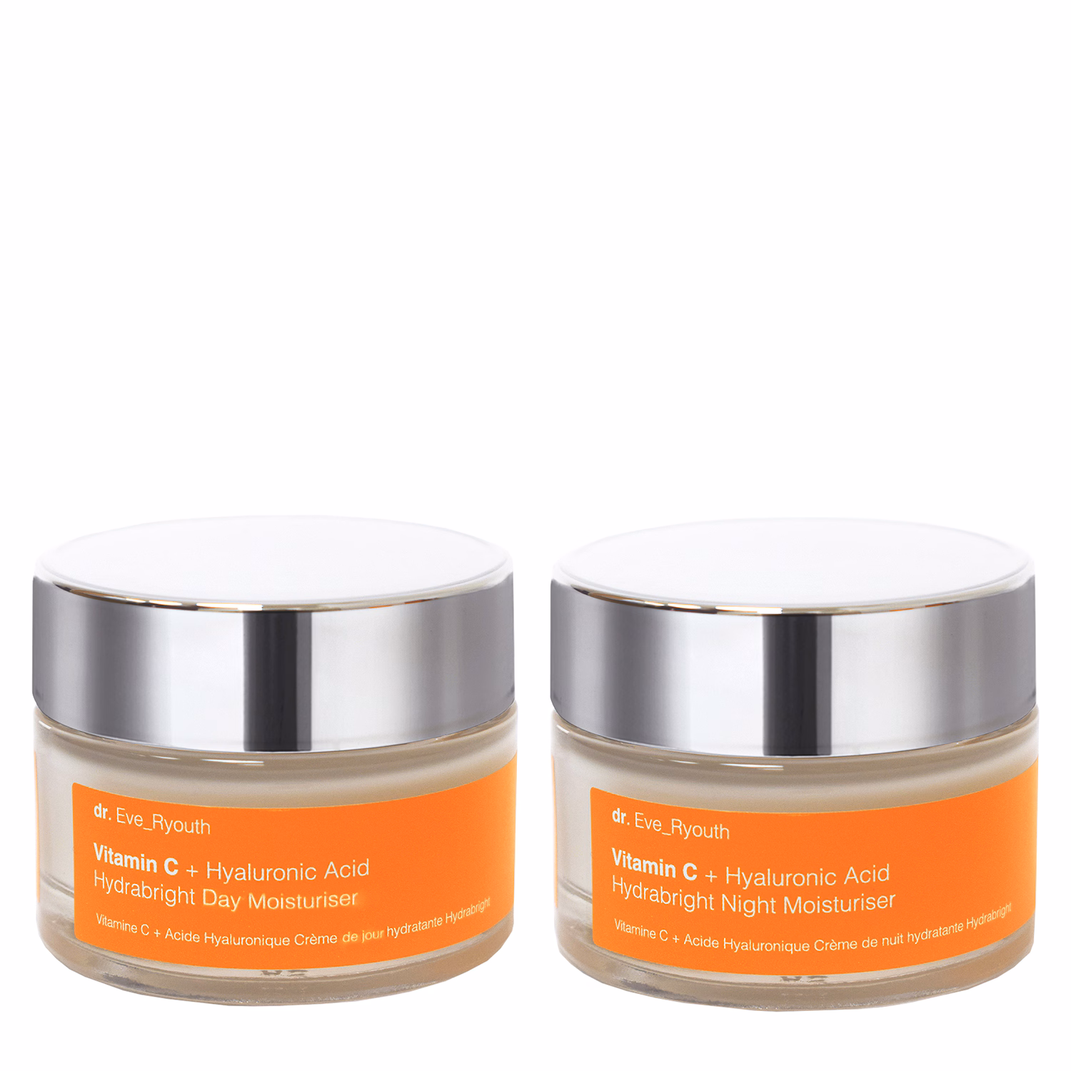 Vitamin C + Hyaluronsäure Hydrabright Tagescreme 50 ml & Vitamin C + Hyaluronsäure Hydrabright Nachtcreme 50 ml