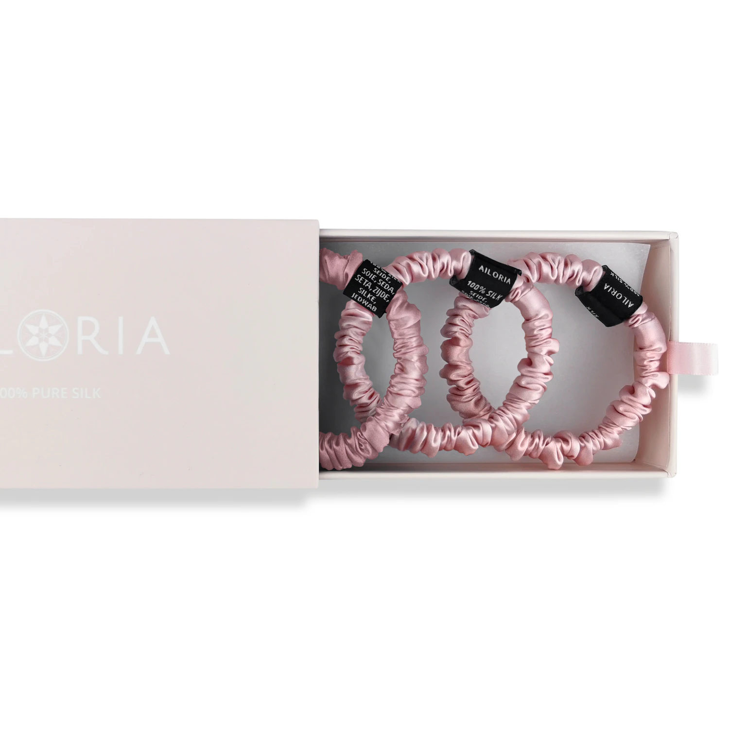 DOUX Set 3 Scrunchies S aus Seide