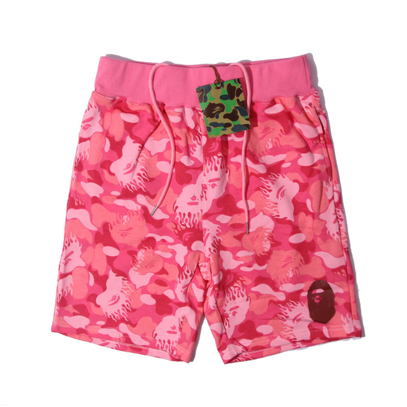 Pink vacation adjustable elastic shorts
