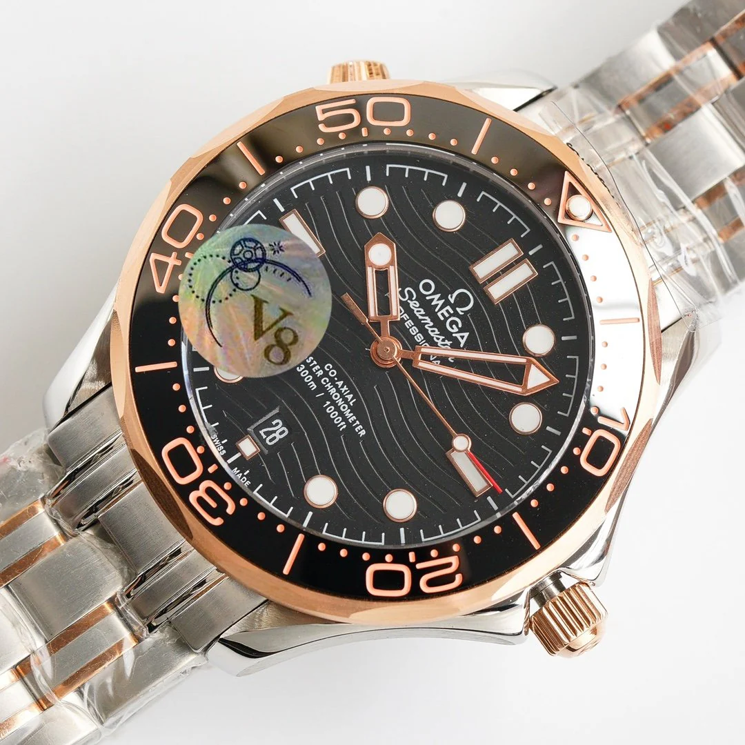 Omega Watch SEAMASTER DIVER 300M CO-AXIAL 42MM ROSE GOLD BLACK CERAMIC