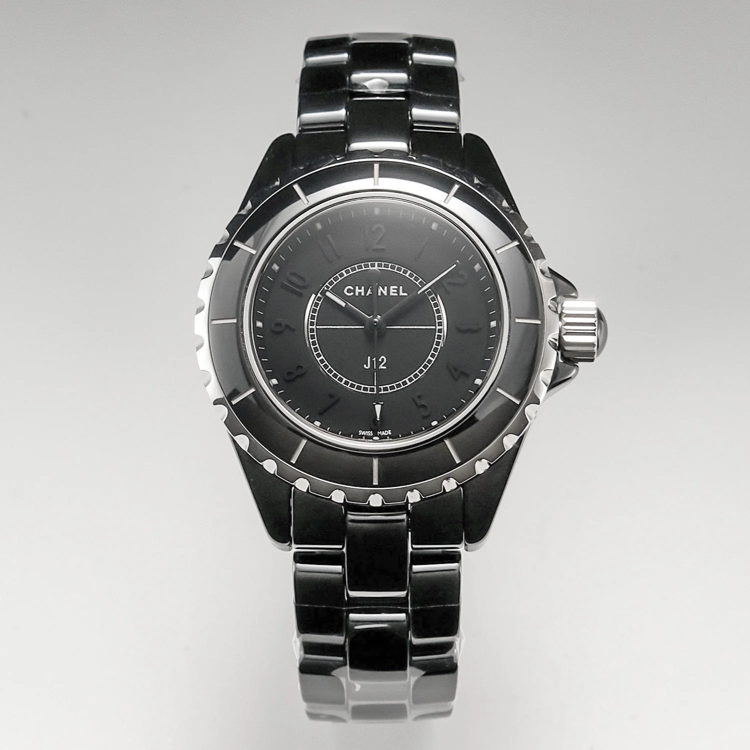 Chanel Watch J12 Quartz Black Ceramic Black Numerals Black Dial