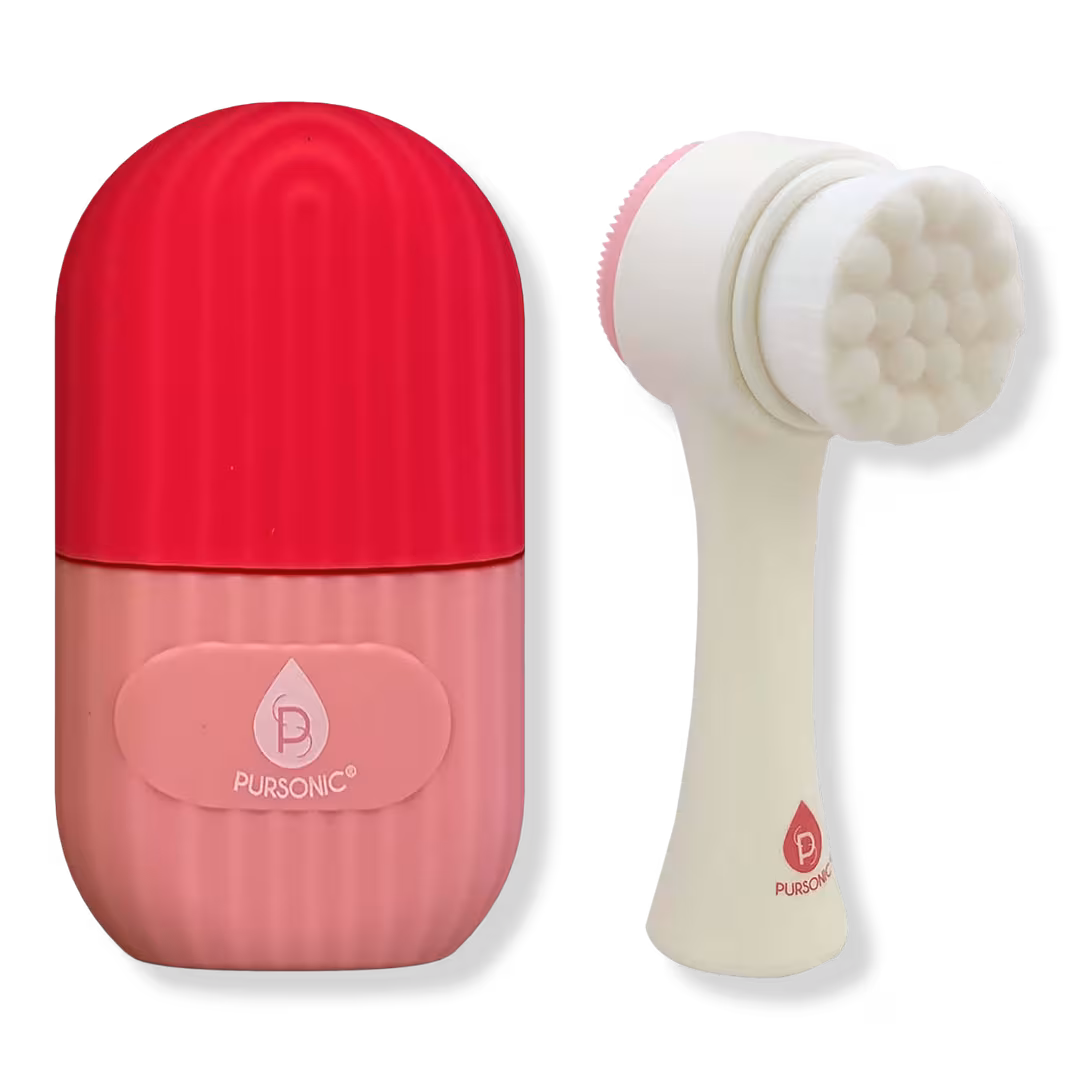 PURSONIC  Ice Cube Facial Roller Massager & Cleansing Brush