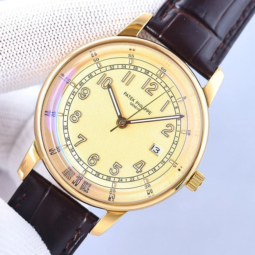 Patek Watch CALATRAVA 5226 GOLD CASE LEATHER STRAP