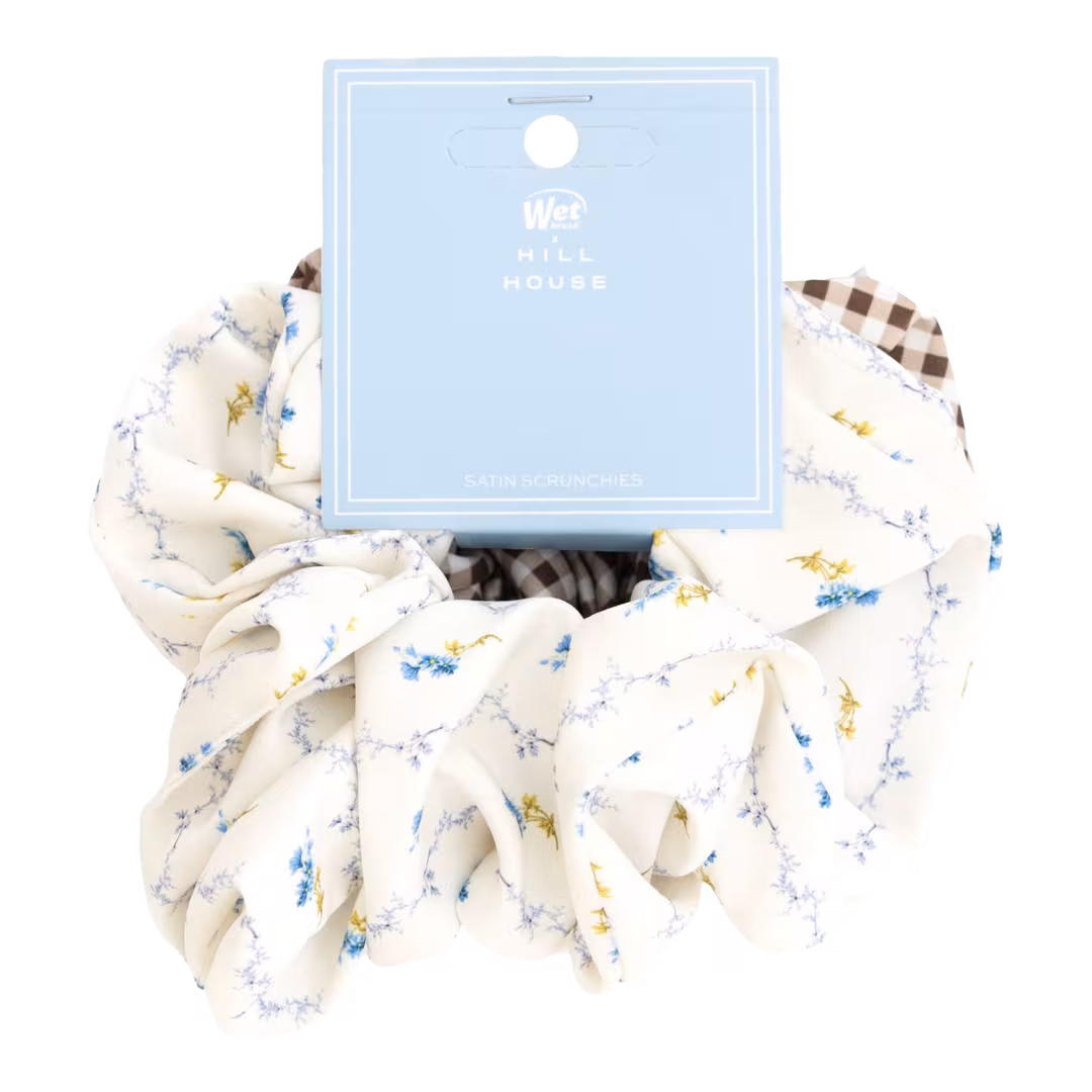 Wet Brush  Wet Brush x Hill House Bluebell Waltz and Brown Gingham Large Satin Scrunchies 2ct