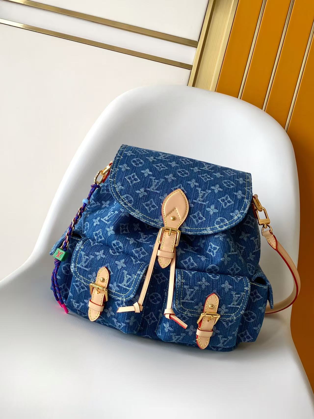 LV Denim Rendez Vous Classic Montsouris Cargo Backpack