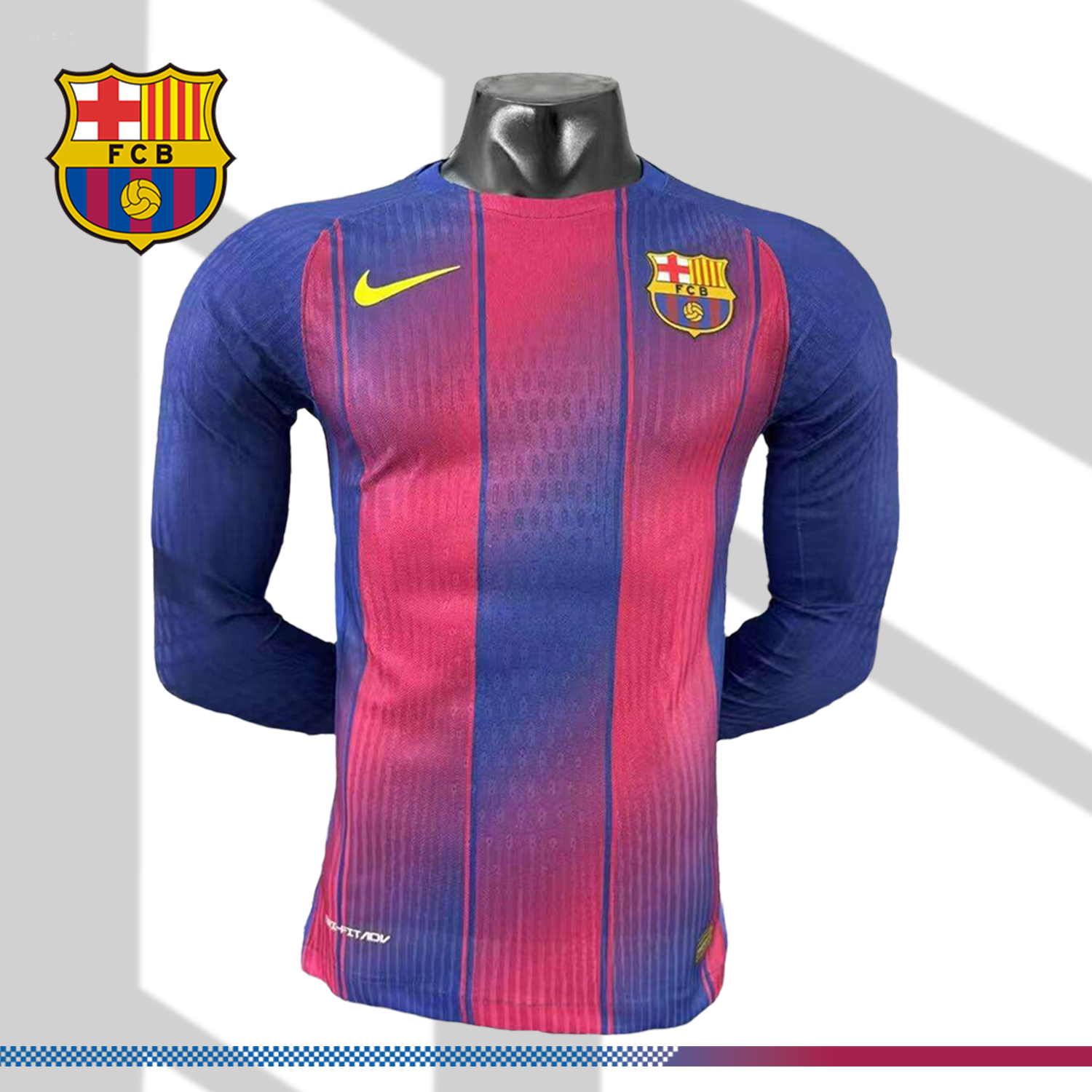 2025/2026 Barcelona Home long-sleeved blank version Football Shirt (Player Edition)