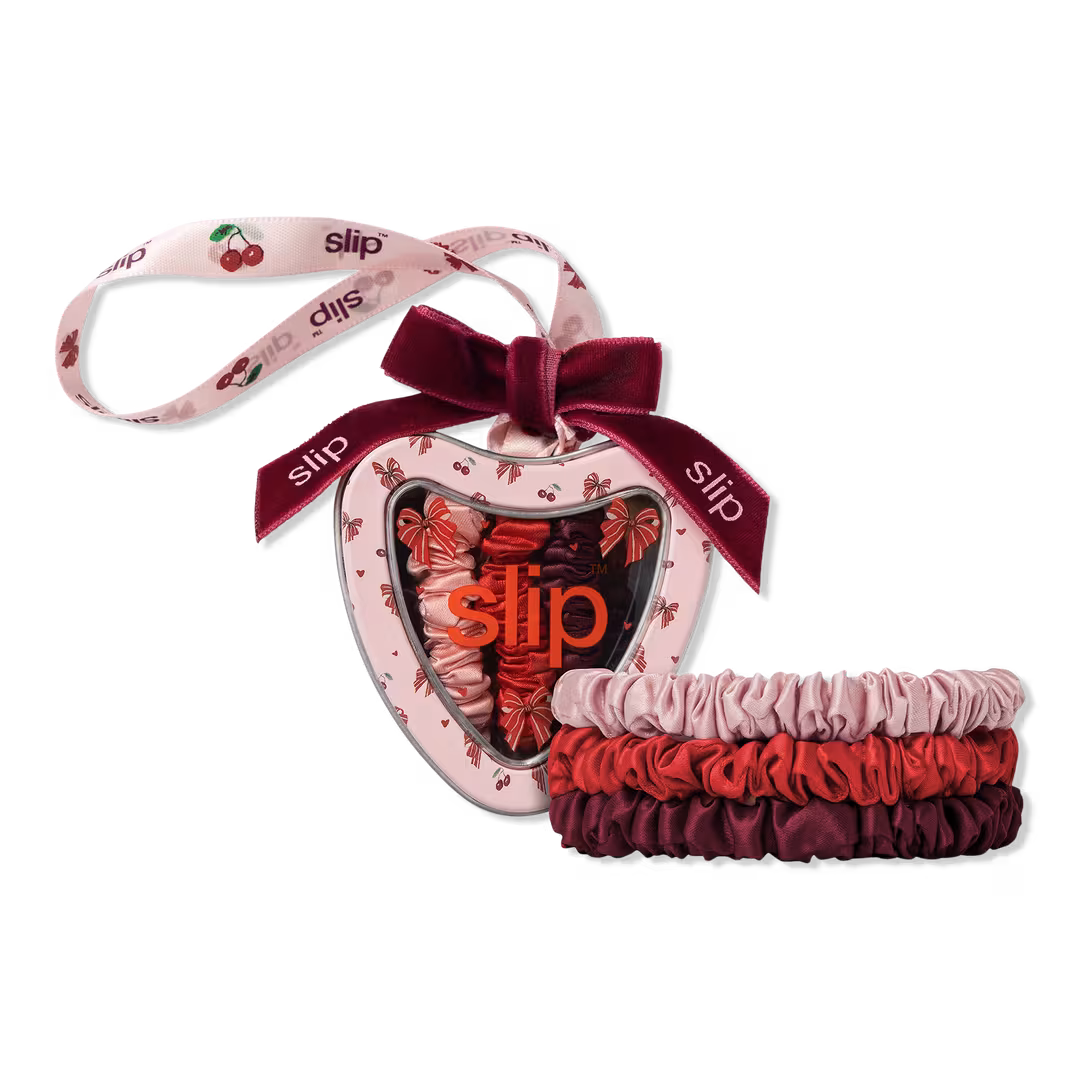 Slip  Pure Silk Skinny Scrunchie Trio Tin Ornament