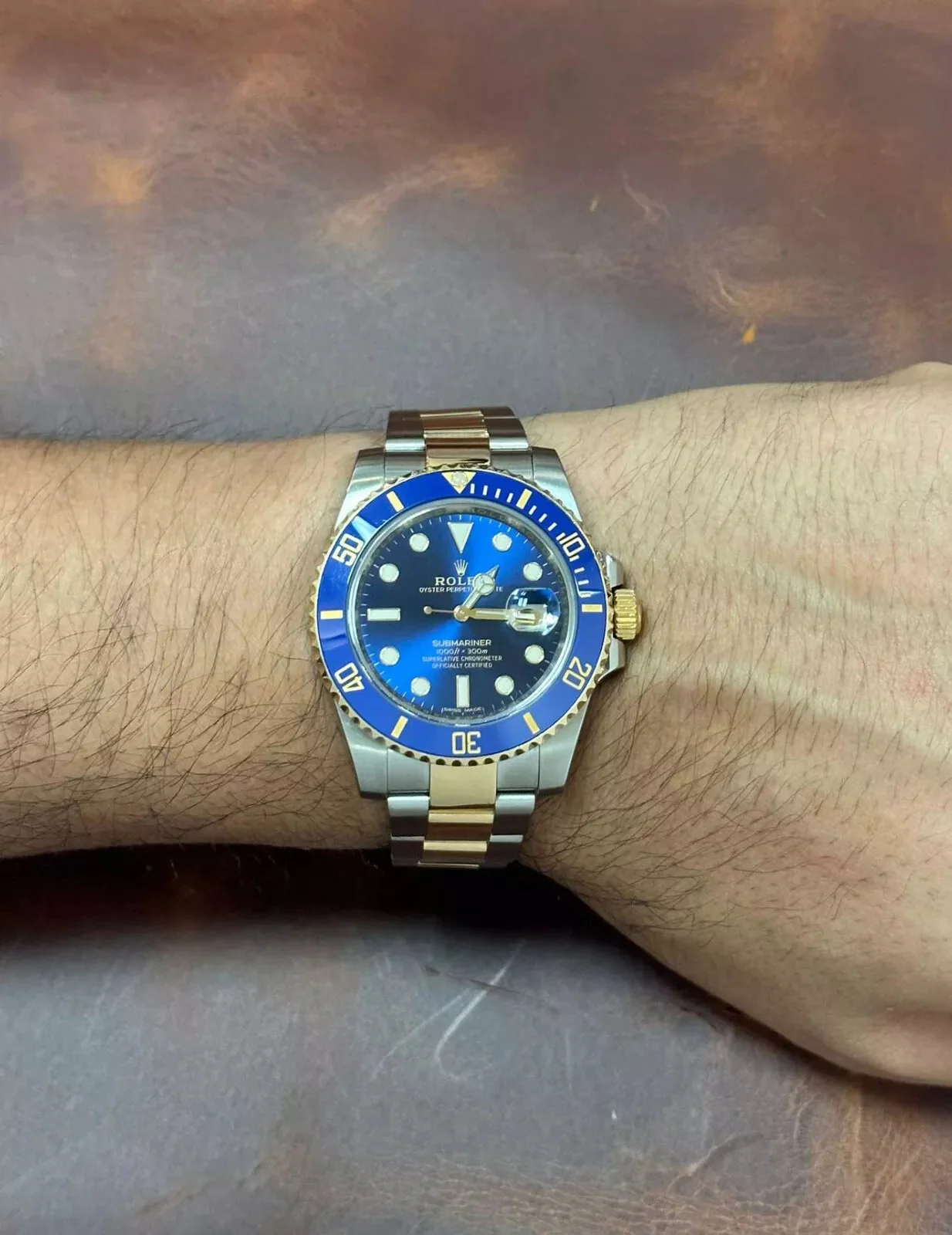 Rolex Watch Submariner Date Blue Dial Gold and Steel