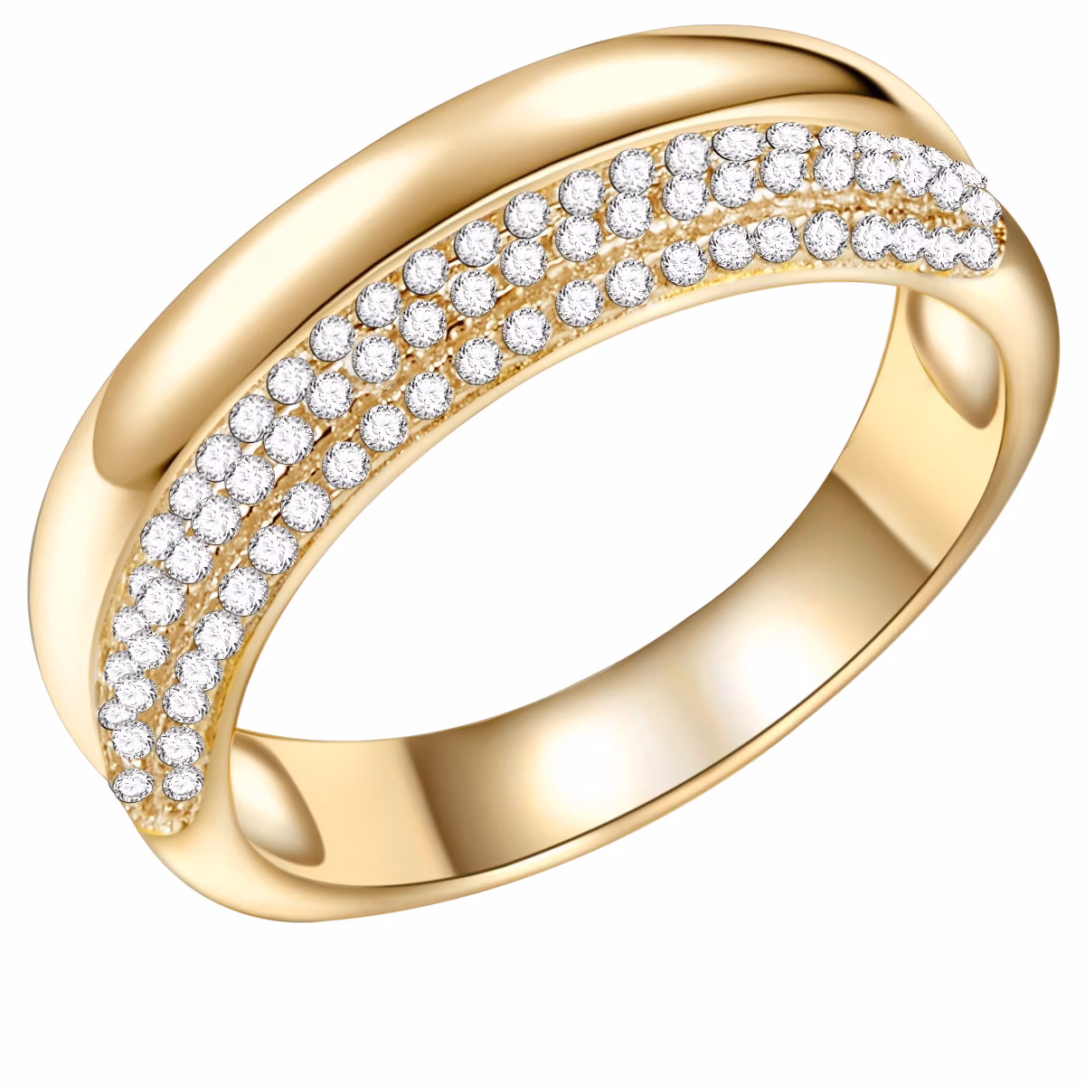 Ring Sterling Silber Zirkonia in Gelbgold