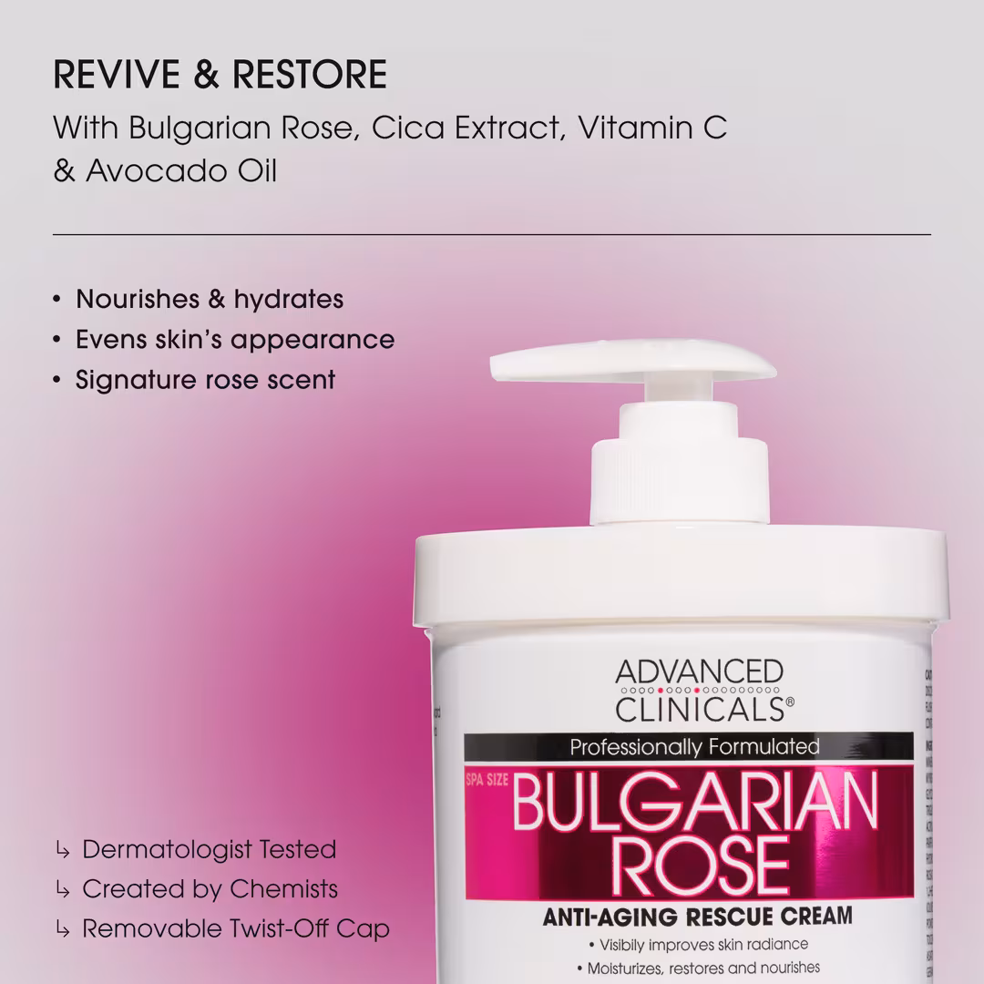 Advanced Clinicals  Bulgarian Rose Anti Aging Body Cream