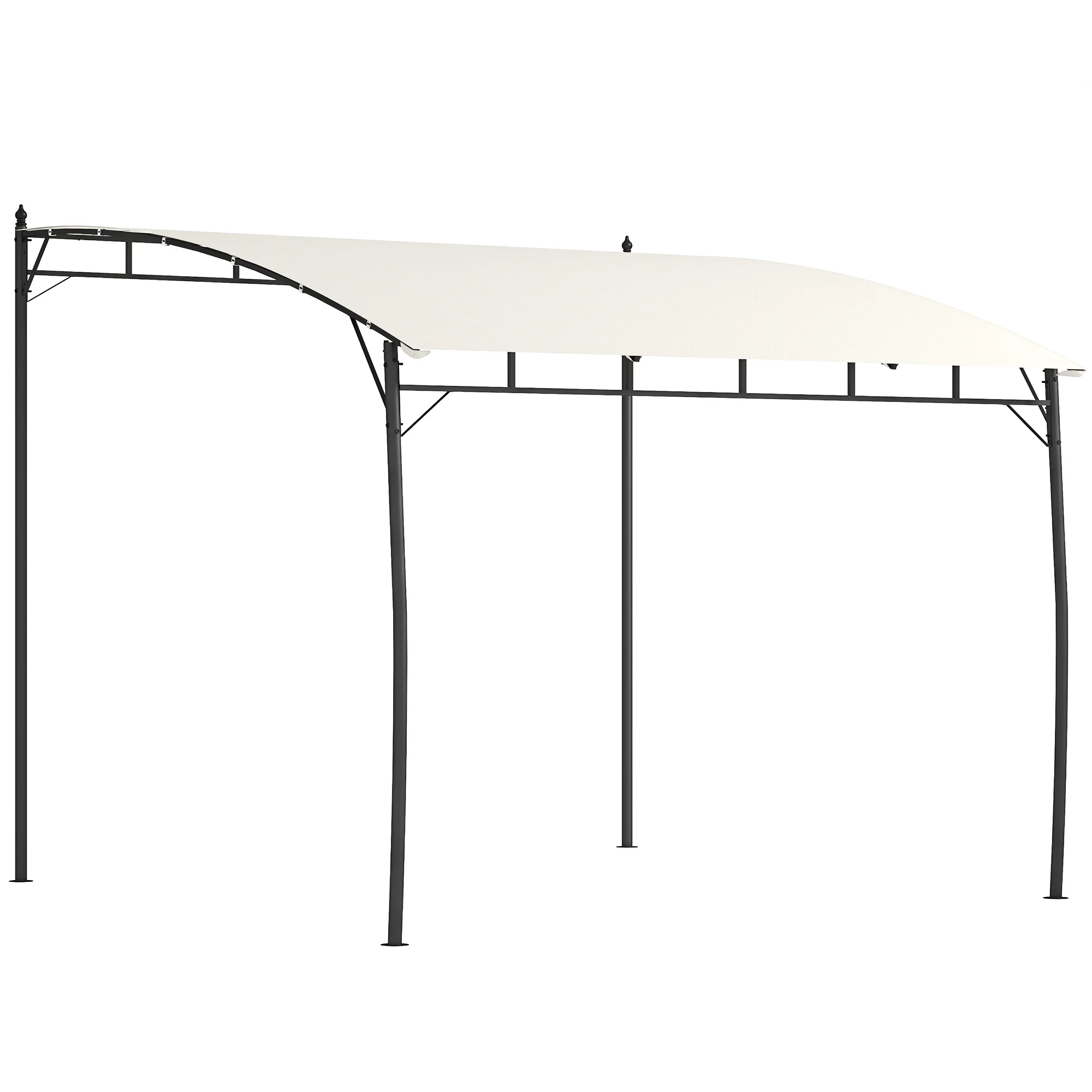 Outsunny 10' x 10' Pergola with UV-Resistant Canopy, Outdoor Sun Shade Shelter for Porch, Patio, Deck, Backyard, Cream