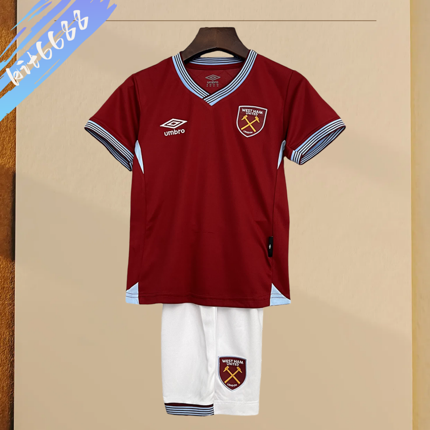 2025/2026 West Ham United Home Football Shirt (Kids Kit socks)
