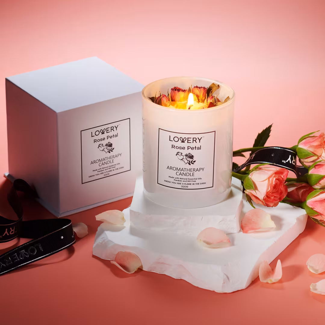 Lovery  Rose Luxury Aromatherapy Scented Candle