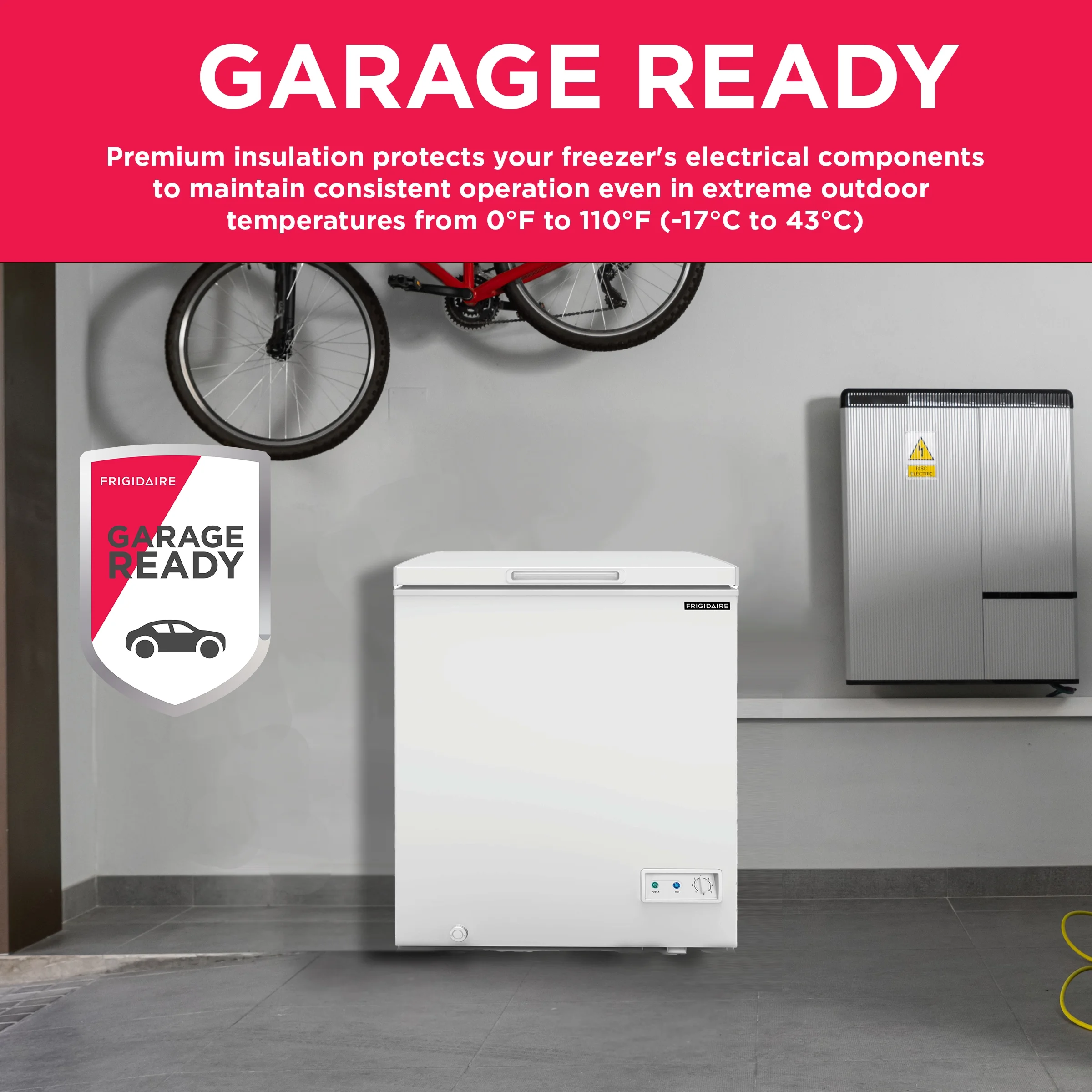 Frigidaire 5.0 Cu. ft. Chest Freezer, White , EFRF5003
