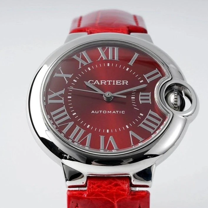 Cartier Watch BALLON BLEU 33MM AUTOMATIC RED DIAL LEATHER 2021