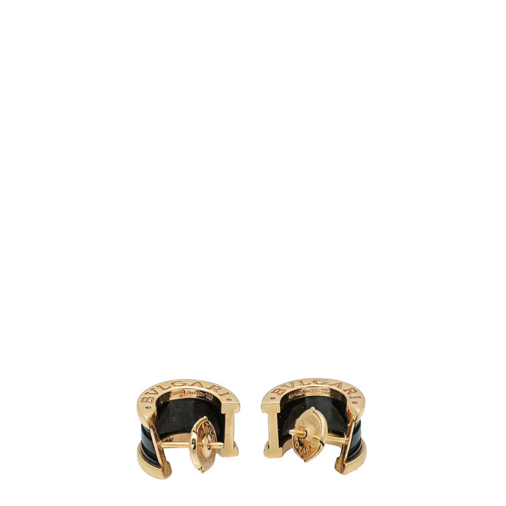 Bvlgari 18K Pink Gold Black Ceramic B.Zero 1 Earrings