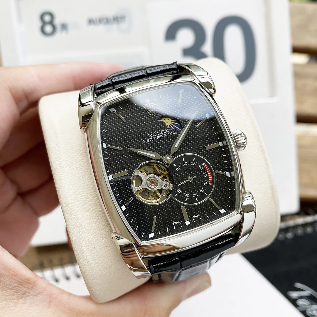 Rolex Watch CELLINI CLASSIC 50MM BLACK LEATHER CORD